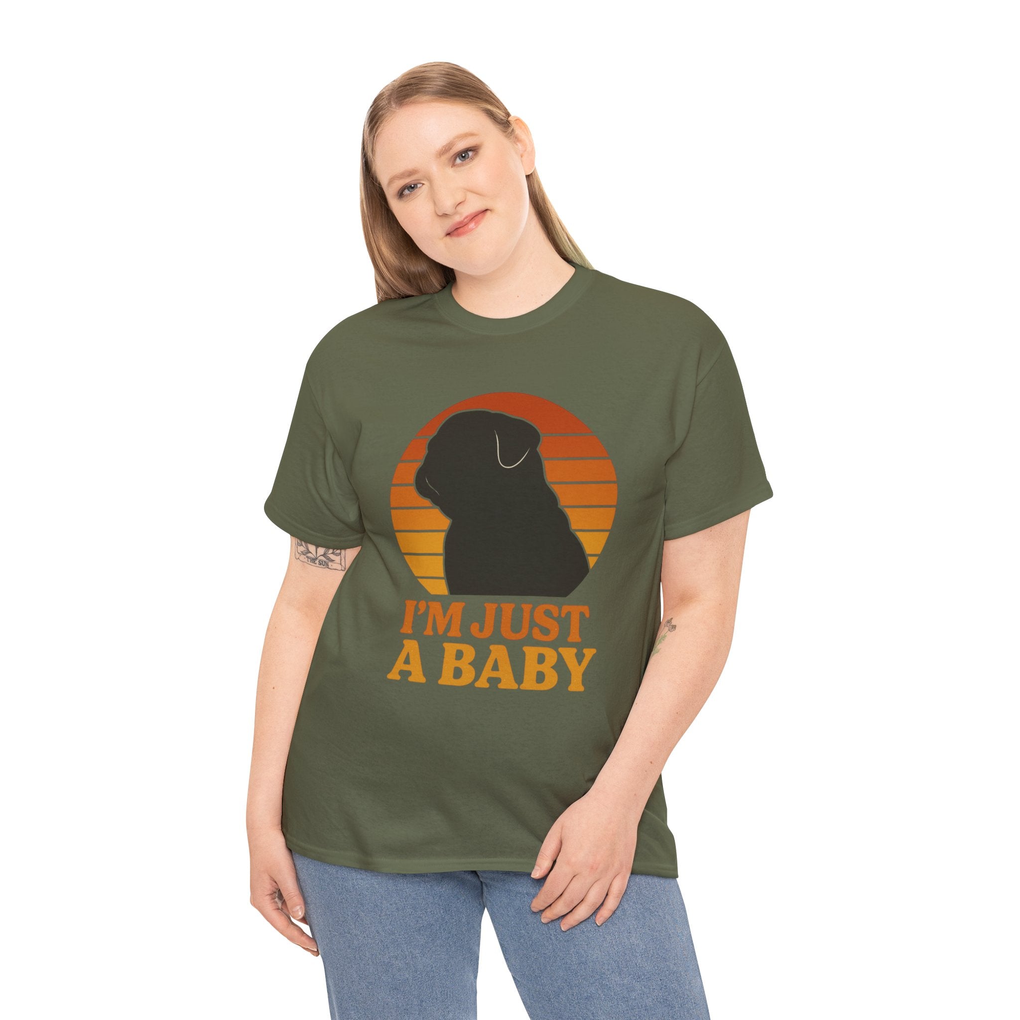 PUG Sunset Tee, Nostalgic dog silhouette Sunset