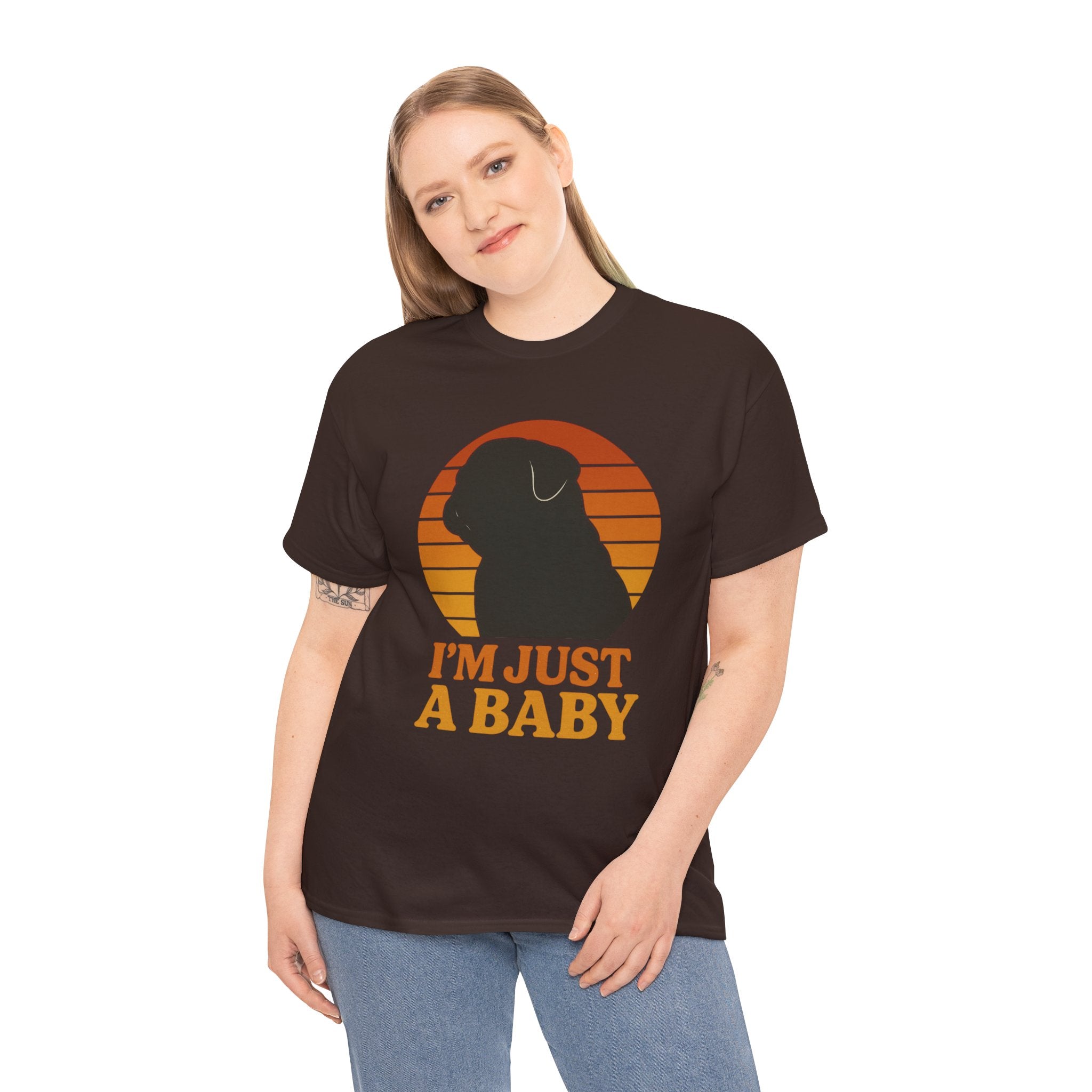 PUG Sunset Tee, Nostalgic dog silhouette Sunset