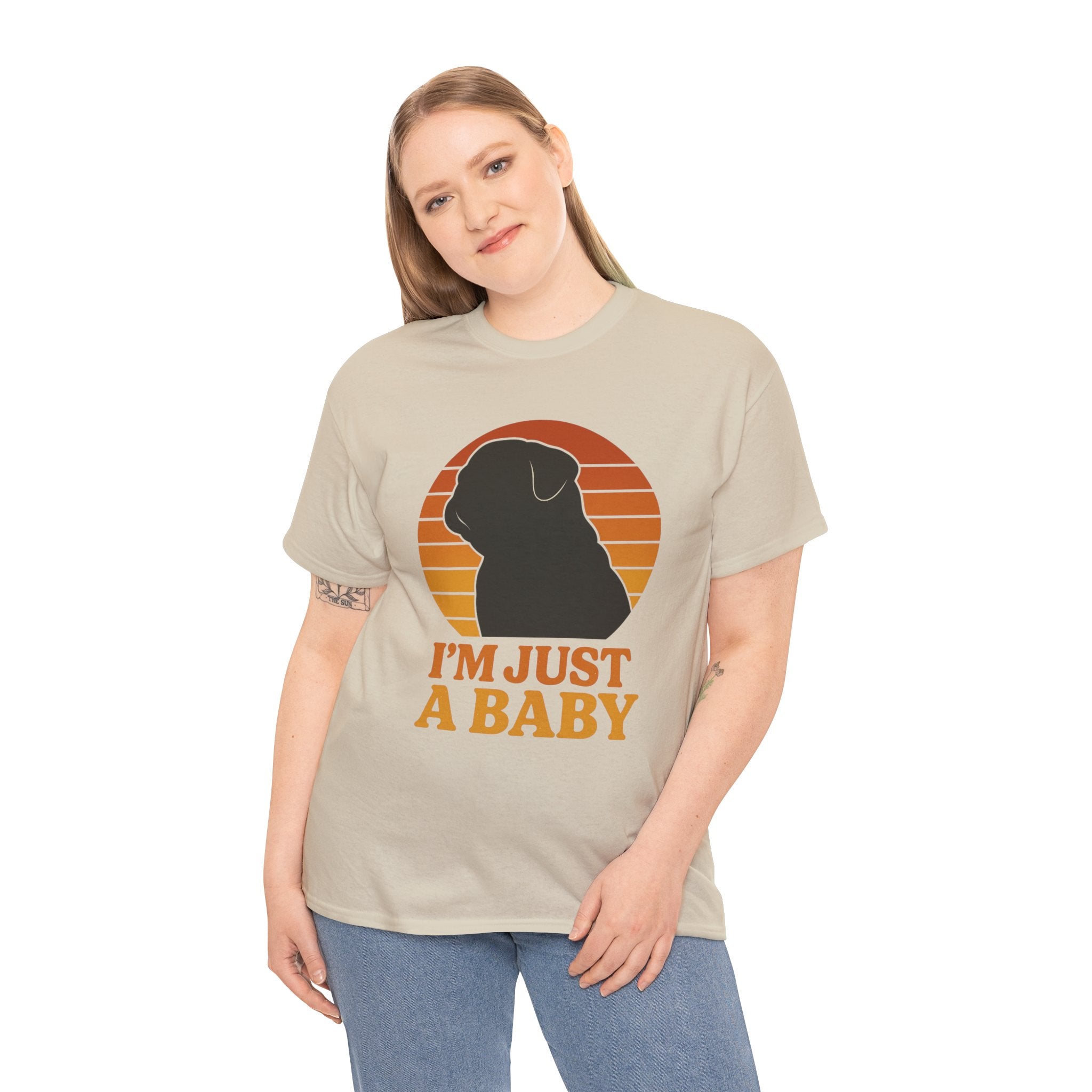 PUG Sunset Tee, Nostalgic dog silhouette Sunset