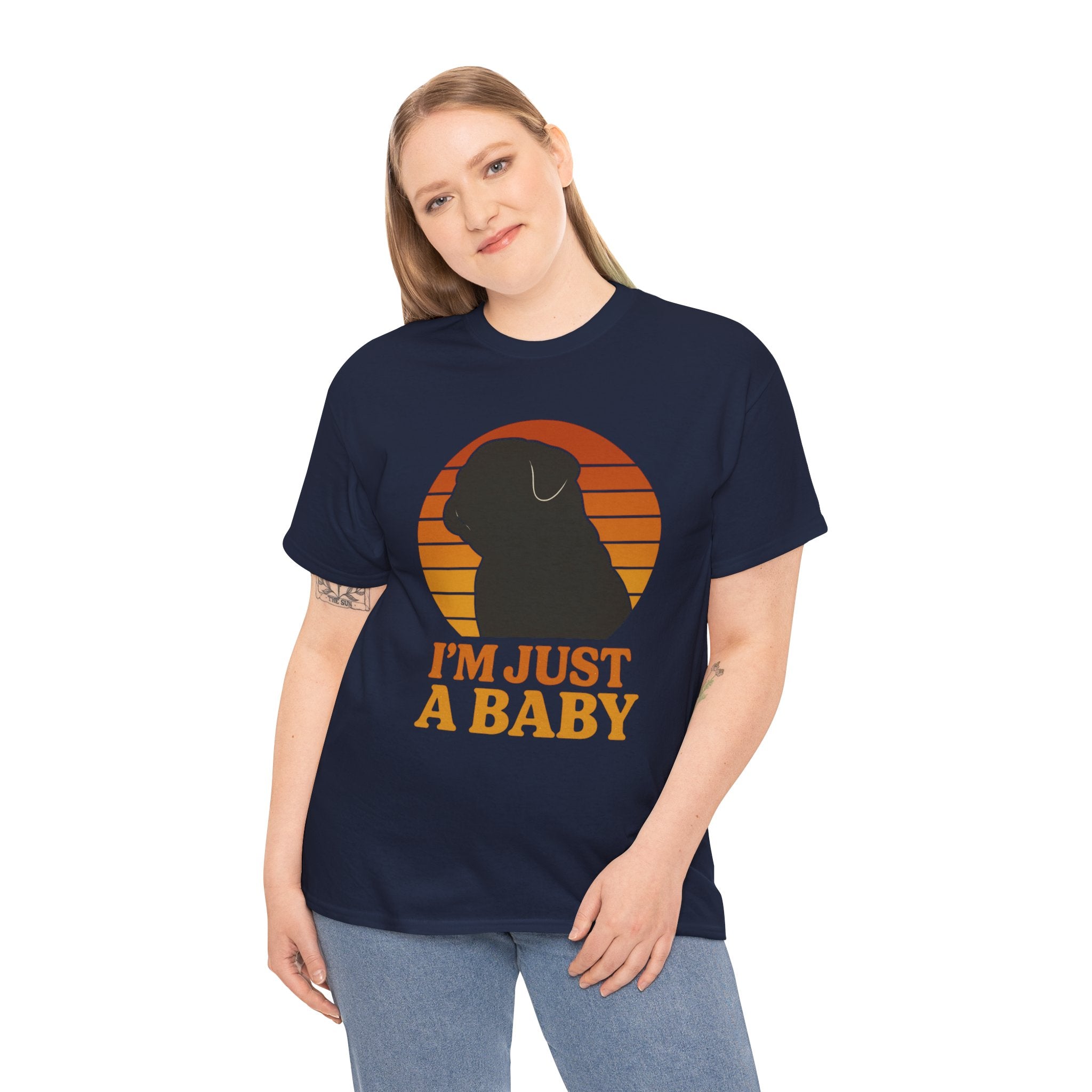 PUG Sunset Tee, Nostalgic dog silhouette Sunset
