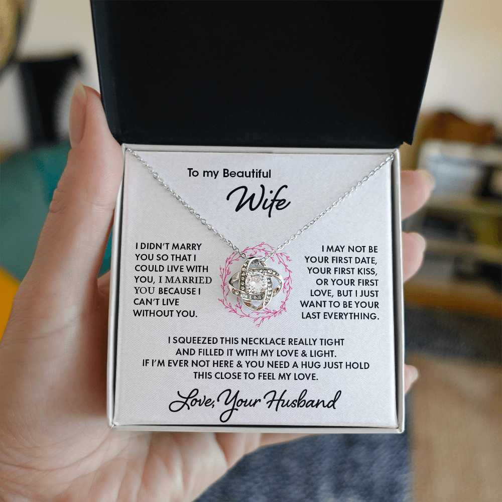 To My Beautiful Wife | Love Knot Necklace -Perfect Romantic Gift from Soulmate