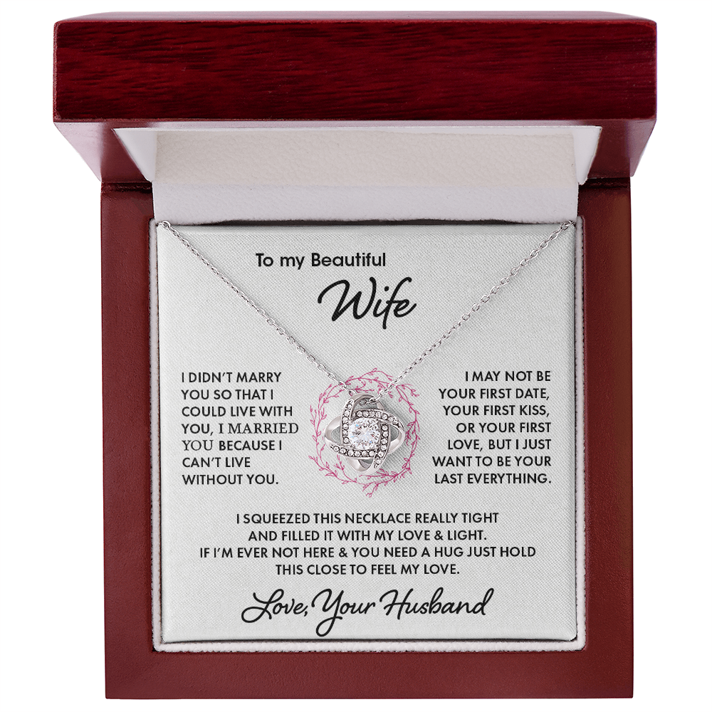 To My Beautiful Wife | Love Knot Necklace -Perfect Romantic Gift from Soulmate
