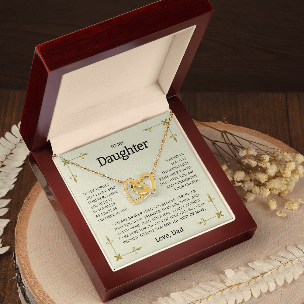 To My Daughter - Interlocking Hearts necklace | Sentimental Gift from Parent