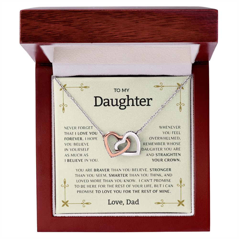 To My Daughter - Interlocking Hearts necklace | Sentimental Gift from Parent