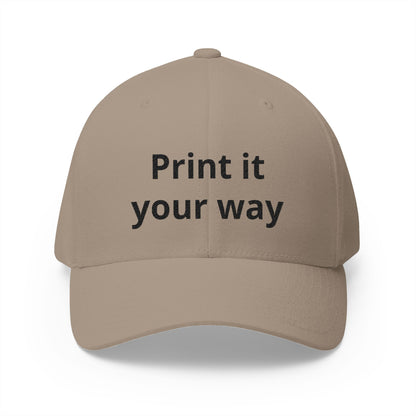 Embroidered 'Print It Your Way' Closed-Back Cap