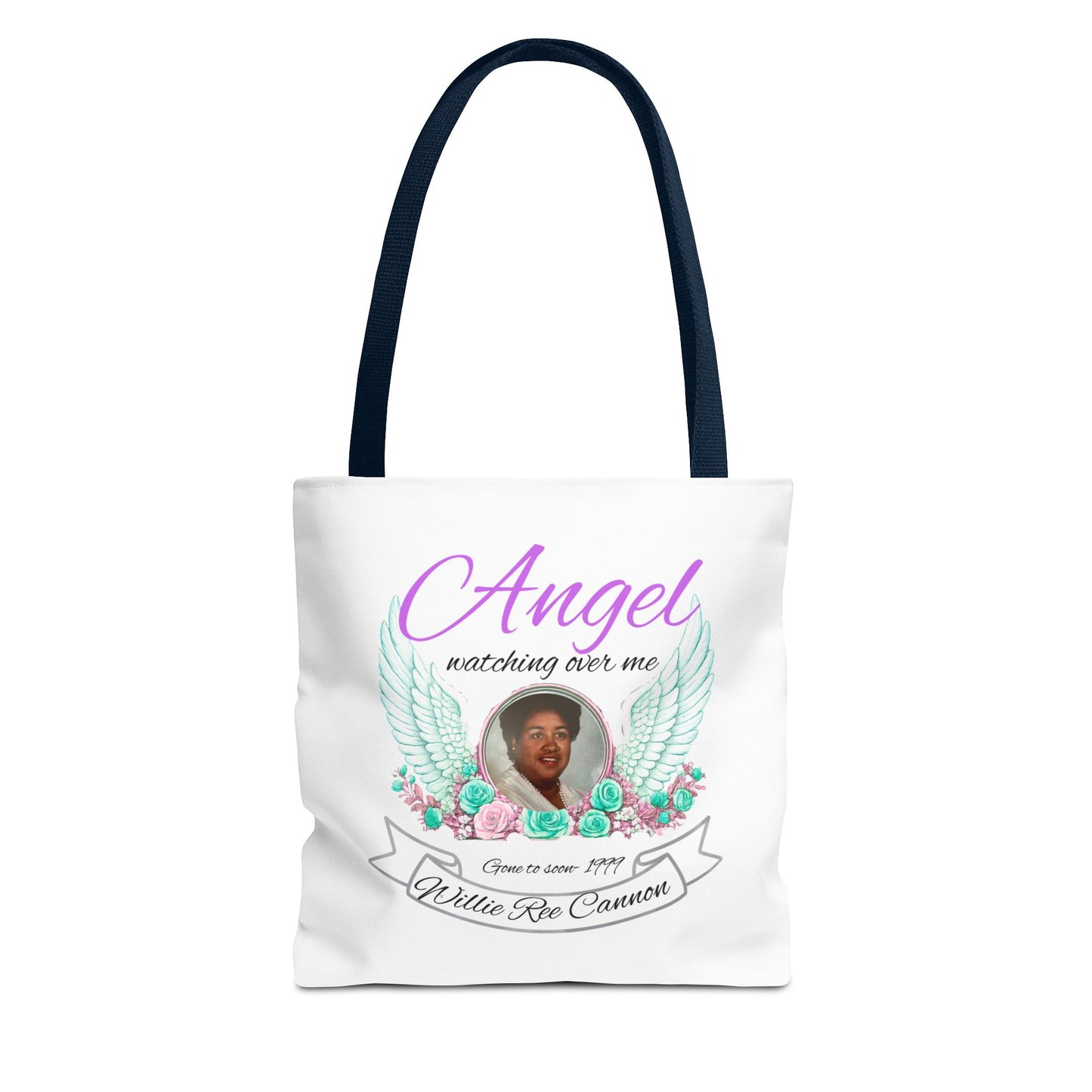 Memorial Angel Tote Bag — "Angel Watching Over Me" Custom Photo Tribute