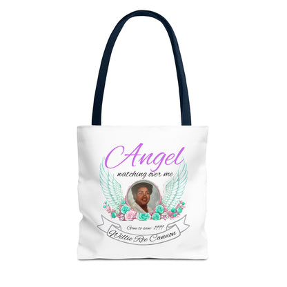 Memorial Angel Tote Bag — "Angel Watching Over Me" Custom Photo Tribute