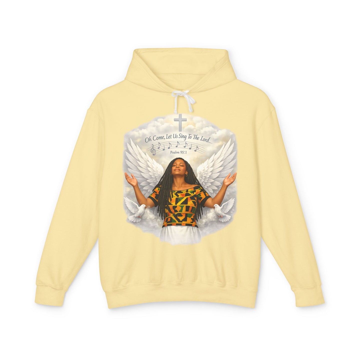 Christian Hoodie-"Oh come let us sing to the Lord" Unisex Lightweight Hooded Sweatshirt