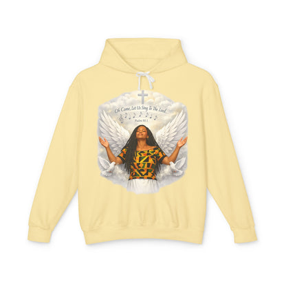 Christian Hoodie-"Oh come let us sing to the Lord" Unisex Lightweight Hooded Sweatshirt
