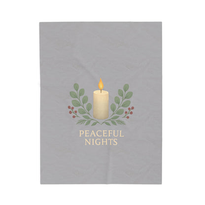 Plush Blanket — 'Peaceful Nights' Candle & Greenery Velveteen Throw