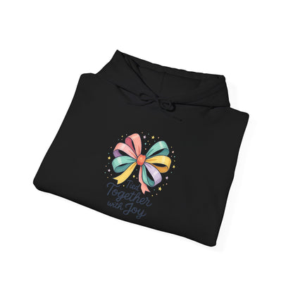 Joyful Ribbon Bow Hoodie — "Together with Joy" Graphic Sweatshirt