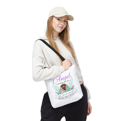 Memorial Angel Tote Bag — "Angel Watching Over Me" Custom Photo Tribute
