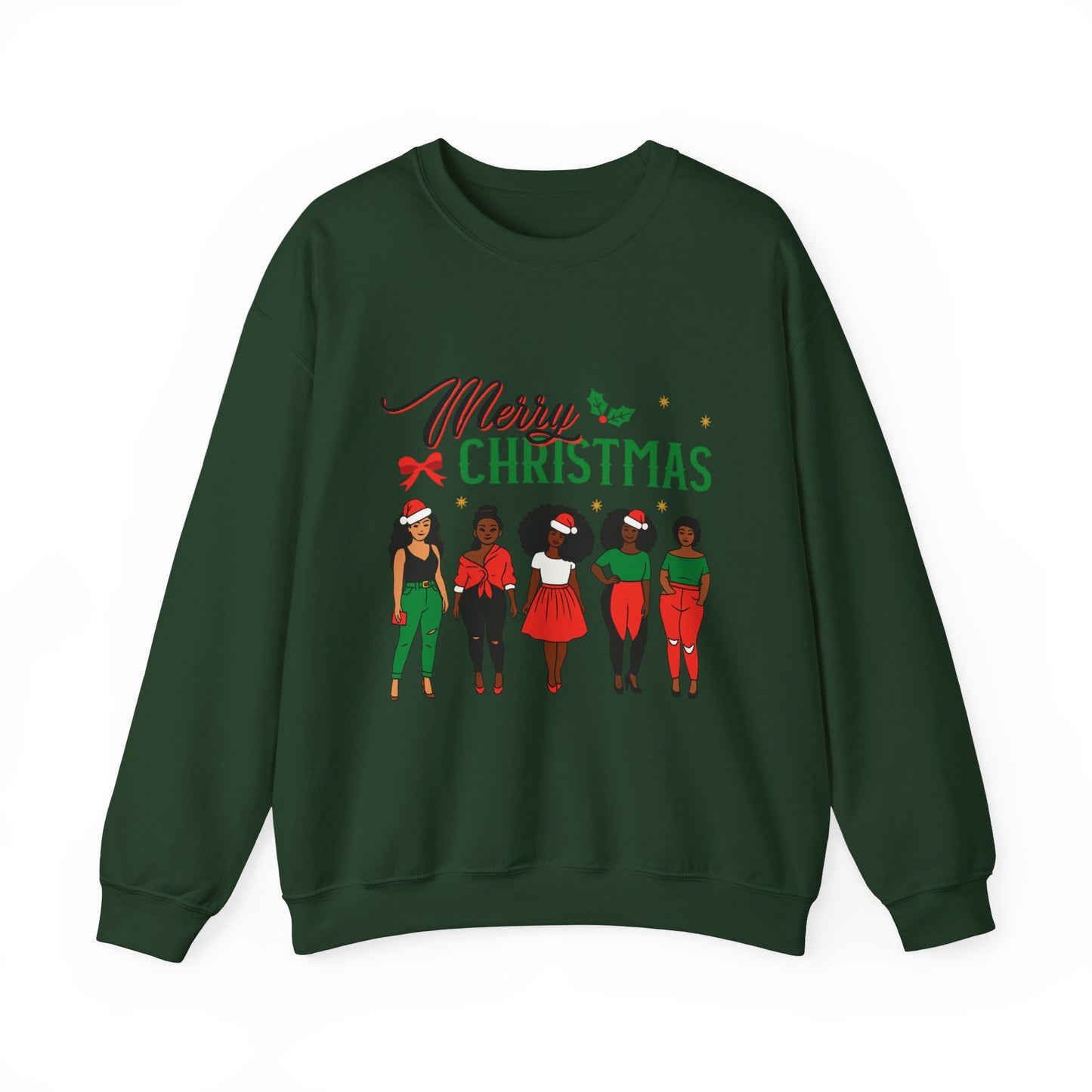 Crewneck Sweatshirt- Christmas  Multicultural women Unisex Heavy Blend™