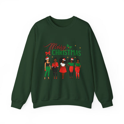 Crewneck Sweatshirt- Christmas  Multicultural women Unisex Heavy Blend™