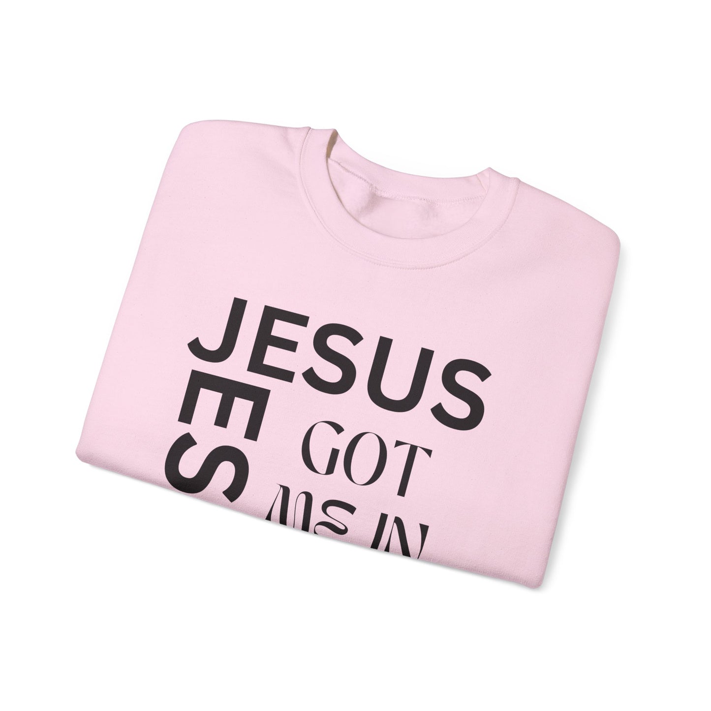 Christian Faith Crewneck Sweatshirt — "God Has Me in HIS Hands" Affirmation