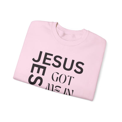 Christian Faith Crewneck Sweatshirt — "God Has Me in HIS Hands" Affirmation