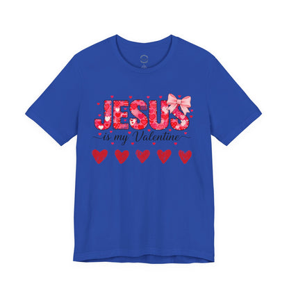 T-Shirt — "Jesus Is My Valentine" Floral Hearts Christian Valentine Tee