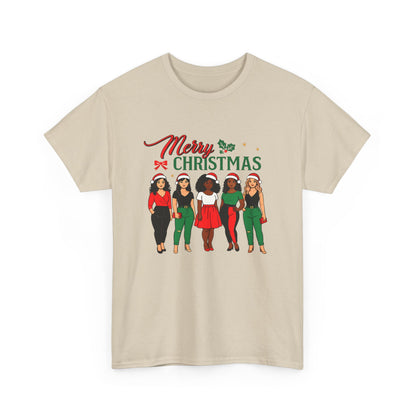 Merry Christmas Black Girl Squad T-Shirt — Holiday Graphic Tee - Feliz Navidad mujeres multiculturales