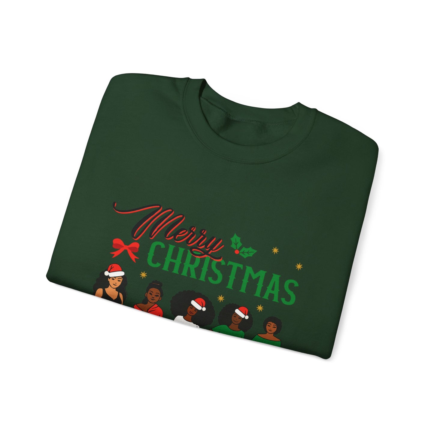 Crewneck Sweatshirt- Christmas  Multicultural women Unisex Heavy Blend™