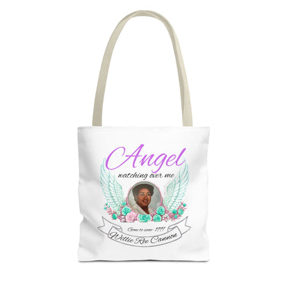 Memorial Angel Tote Bag — "Angel Watching Over Me" Custom Photo Tribute
