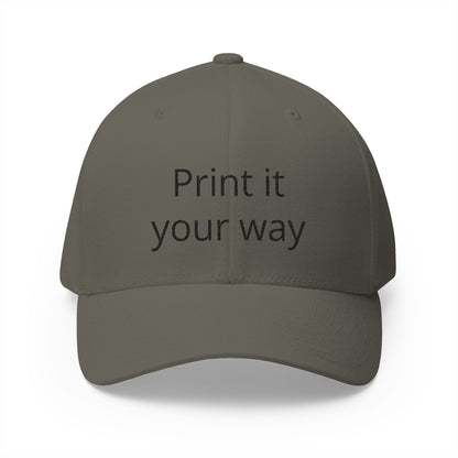 Embroidered 'Print It Your Way' Closed-Back Cap