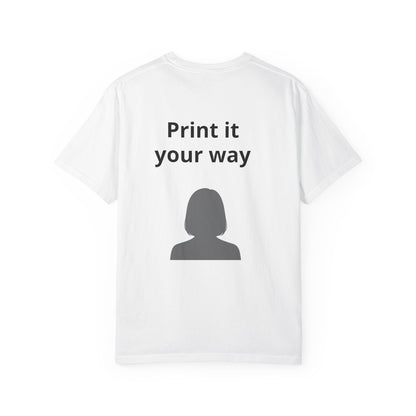 Customized t-shirt text and image