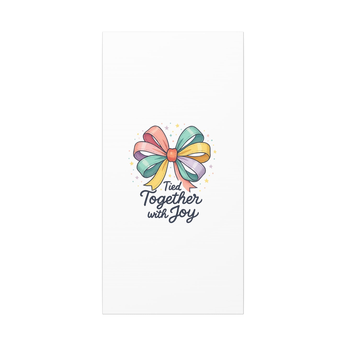 Canvas Wall Art - "Tied Together with Joy" Pastel Ribbon Decorative Print