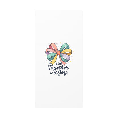 Canvas Wall Art - "Tied Together with Joy" Pastel Ribbon Decorative Print