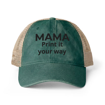 MAMA - Personalized MAMA's Cap Message - Women's Washed Mesh-Back Cap