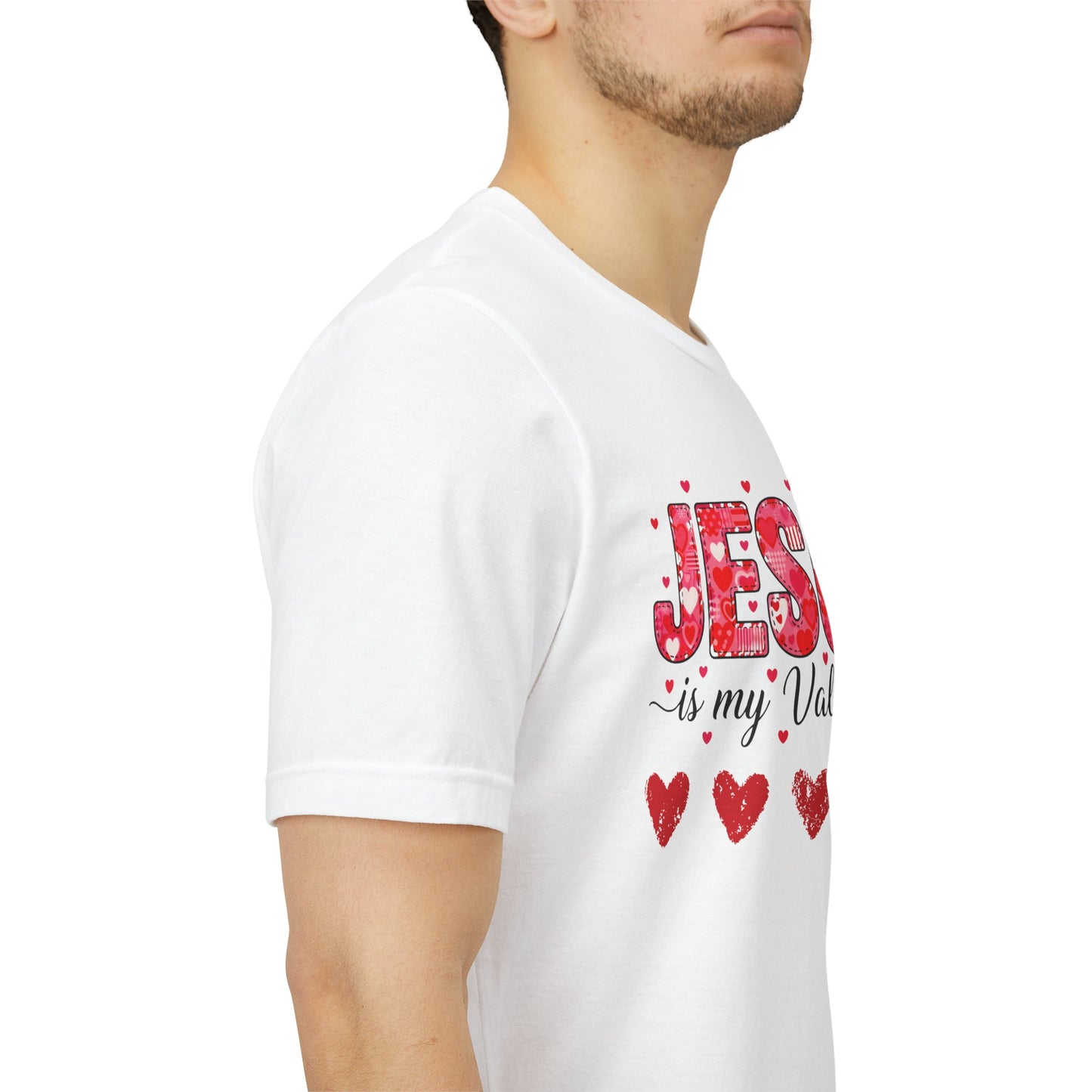 T-Shirt — "Jesus Is My Valentine" Floral Hearts Christian Valentine Tee