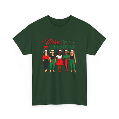 Merry Christmas Black Girl Squad T-Shirt — Holiday Graphic Tee - Feliz Navidad mujeres multiculturales