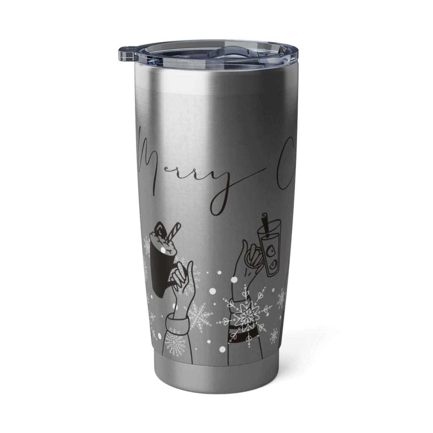 Silver Holiday Cheers Stainless Steel Travel  20oz Tumbler