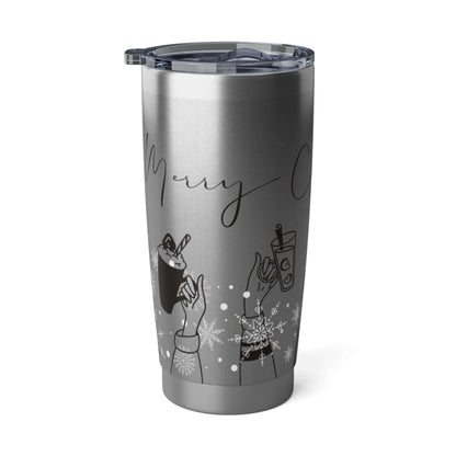 Silver Holiday Cheers Stainless Steel Travel  20oz Tumbler