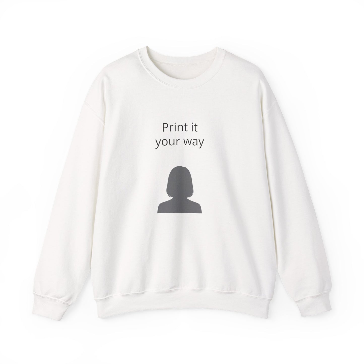 Customizable "Print It Your Way" Minimal Silhouette Crewneck Sweatshirt