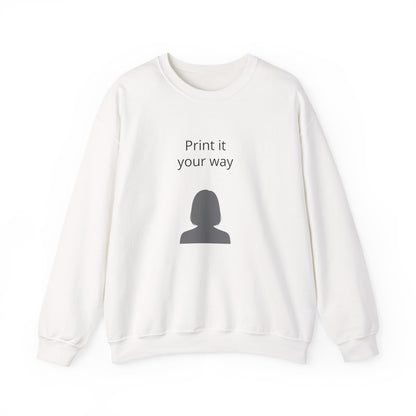 Customizable "Print It Your Way" Minimal Silhouette Crewneck Sweatshirt