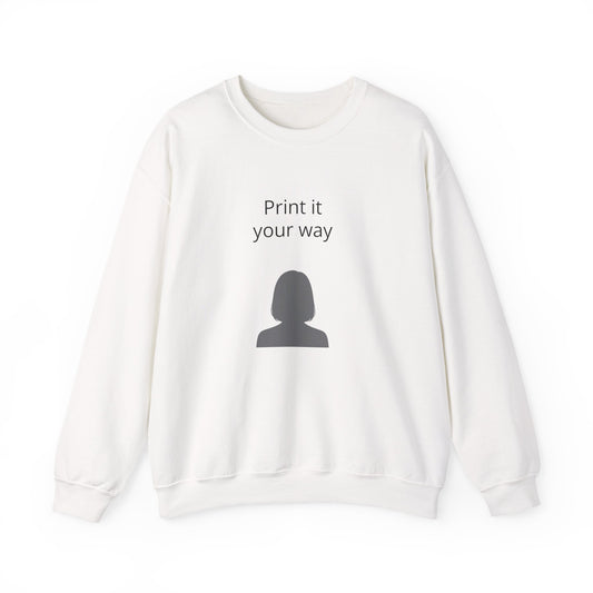 Customizable "Print It Your Way" Minimal Silhouette Crewneck Sweatshirt