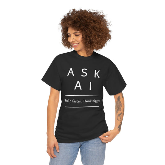 IT's HERE - ASK AI Black — Unisex Cotton T-Shirt
