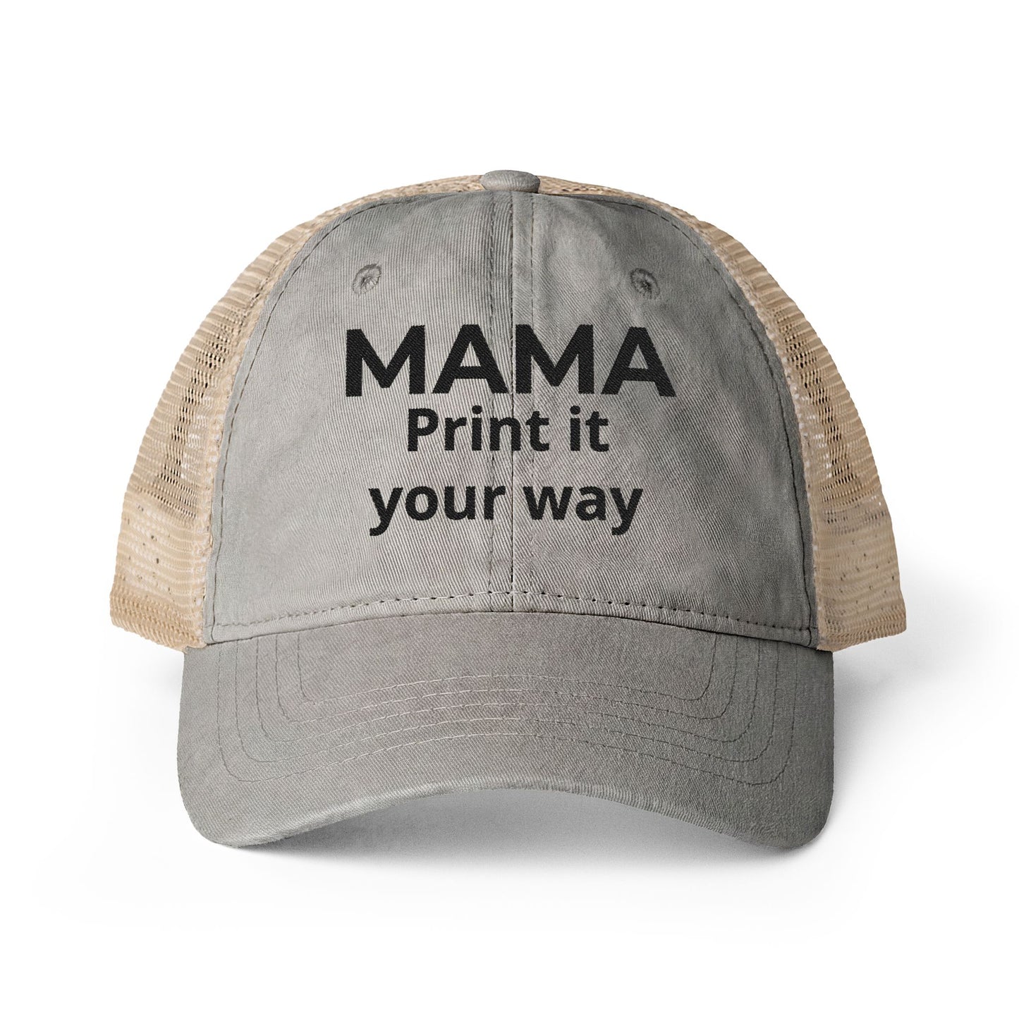MAMA - Personalized MAMA's Cap Message - Women's Washed Mesh-Back Cap