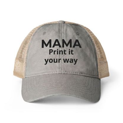 MAMA - Personalized MAMA's Cap Message - Women's Washed Mesh-Back Cap