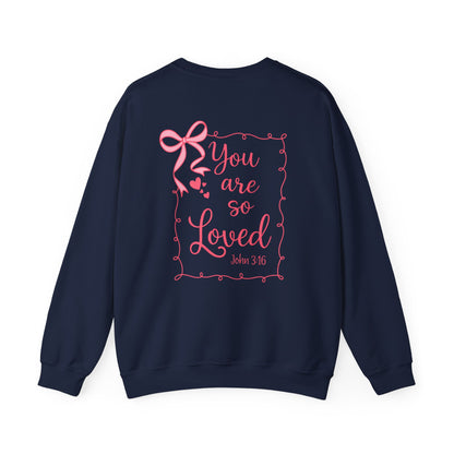 Christian Crewneck Sweatshirt You are so loved - John 3:16 Unisex Heavy Blend™