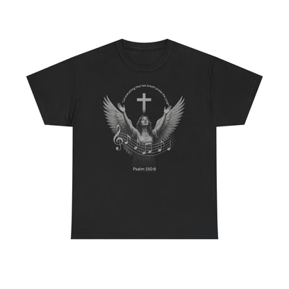 Christian Worship T-Shirt — Woman Singing Praises to Jesus