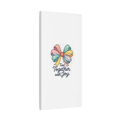 Canvas Wall Art - "Tied Together with Joy" Pastel Ribbon Decorative Print