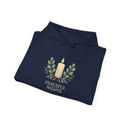 Candle Wreath Hoodie — Minimalist Candle & Laurel Graphic Pullover
