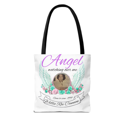 Memorial Angel Tote Bag — "Angel Watching Over Me" Custom Photo Tribute