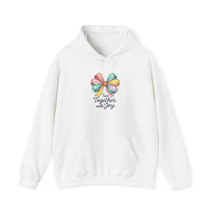 Joyful Ribbon Bow Hoodie — "Together with Joy" Graphic Sweatshirt