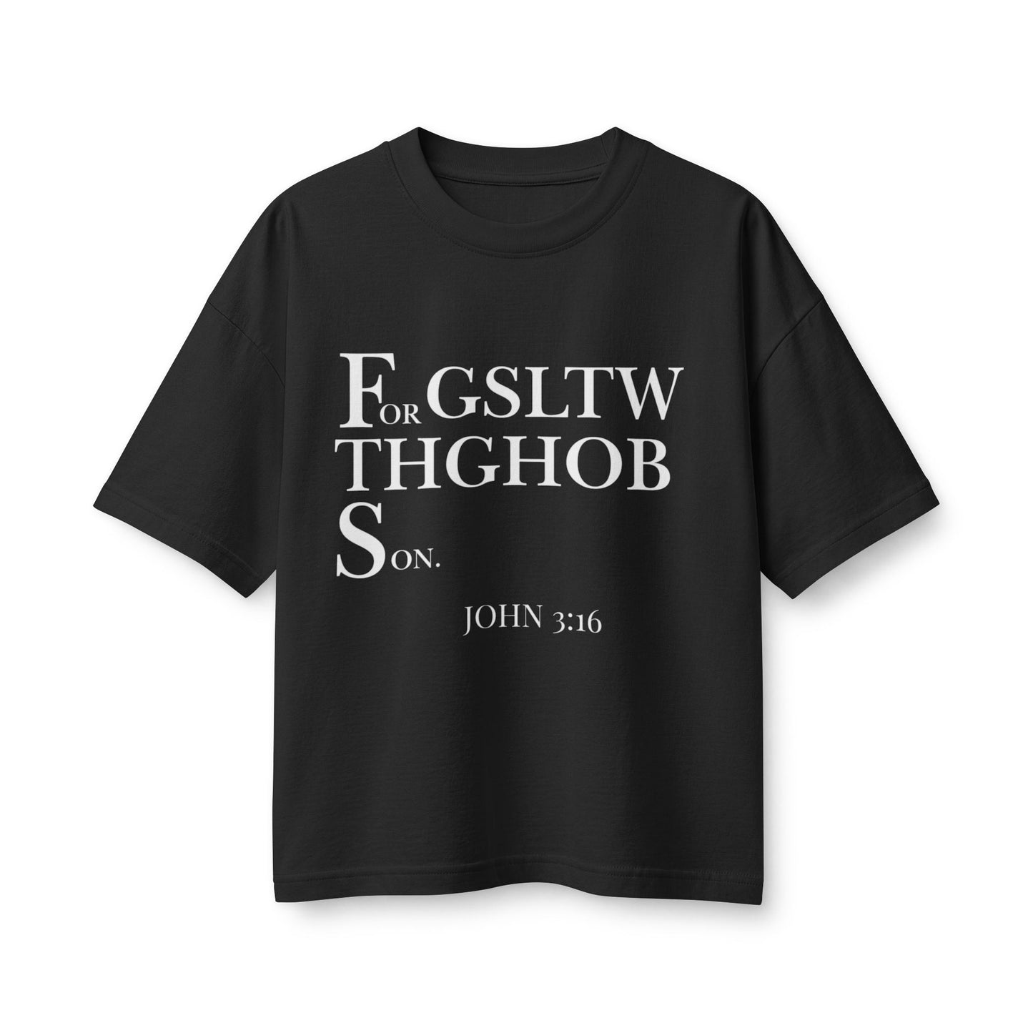 Women's Heavyweight Tee — 'For God So Loved The World...' Bible Verse Design with 'To Save Me!' Back