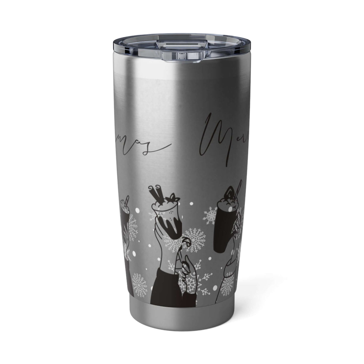 Silver Holiday Cheers Stainless Steel Travel  20oz Tumbler