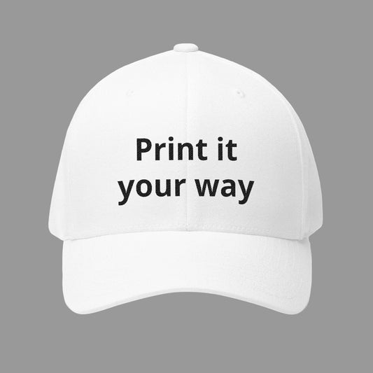 Embroidered 'Print It Your Way' Closed-Back Cap
