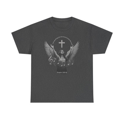 Christian Worship T-Shirt — Woman Singing Praises to Jesus