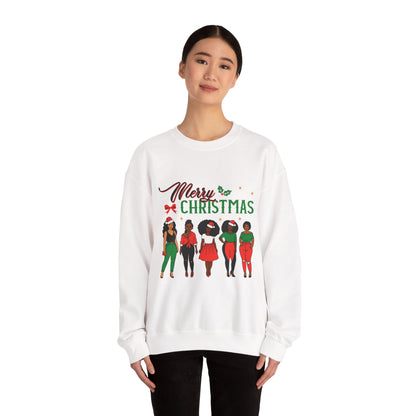 Crewneck Sweatshirt- Christmas  Multicultural women Unisex Heavy Blend™